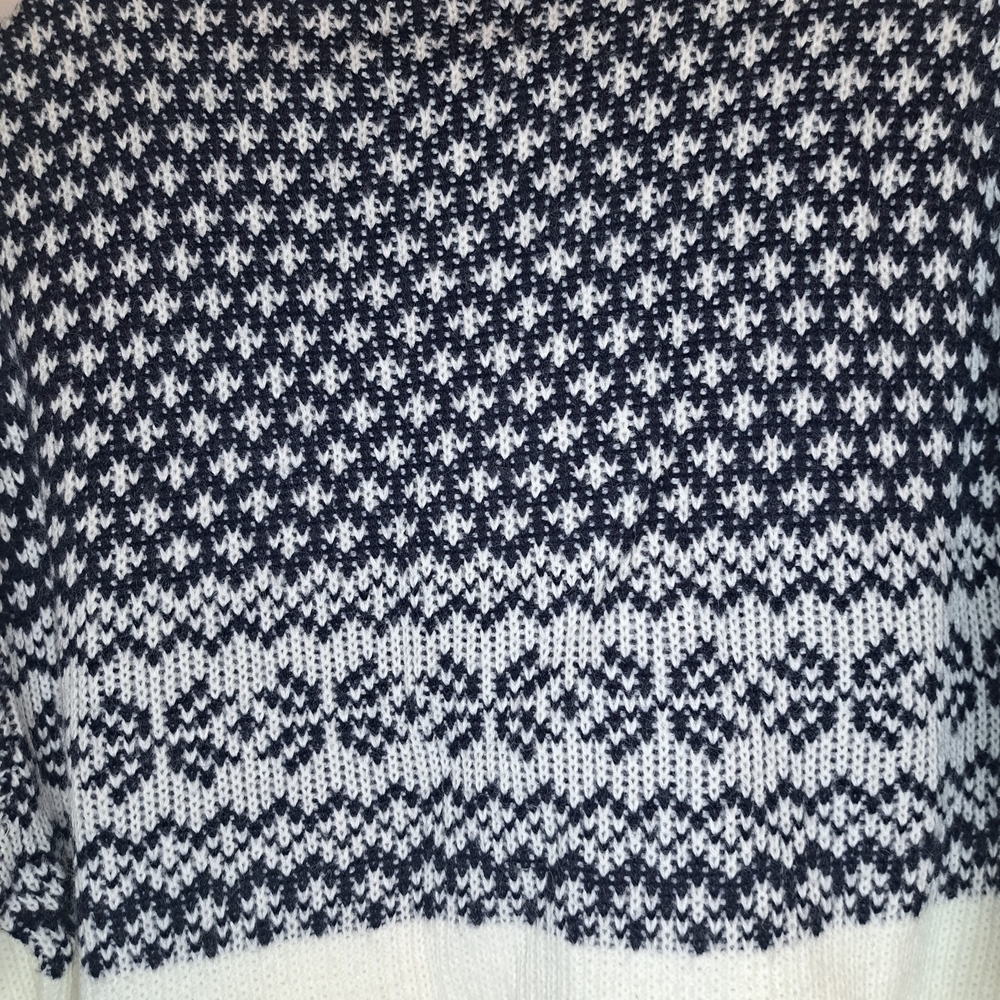 Vintage Ski Sweater Kingsport Navy and White Crewneck Sweater Womens XL #200 - Picture 4 of 8